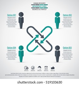 Business Management, Strategy Or Human Resources Infographic. Human Resource Icon. EPS 10 Vector. Can Be Used For Any Project