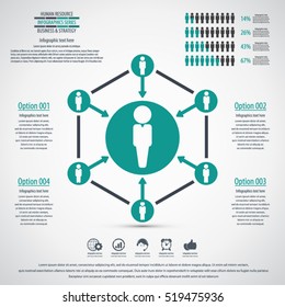 Business management, strategy or human resources infographic. Human resource icon. EPS 10 vector. Can be used for any project