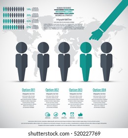 Business management, strategy or human resources infographic. Human resource icon. EPS 10 vector. Can be used for any project