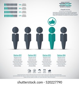 Business management, strategy or human resources infographic. Human resource icon. EPS 10 vector. Can be used for any project