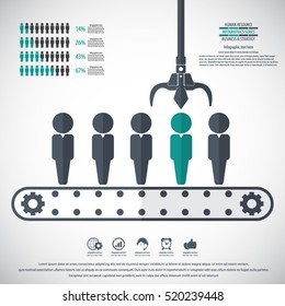 Business management, strategy or human resources infographic. Human resource icon. EPS 10 vector. Can be used for any project