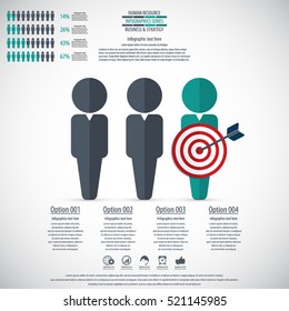 Business management, strategy or human resources infographic. Human resource icon. EPS 10 vector. Can be used for any project
