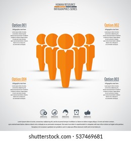 Business management, strategy or human resources infographic. Human resource icon. EPS 10 vector. Can be used for any project