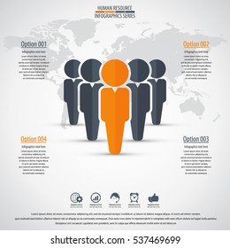 Business management, strategy or human resources infographic. Human resource icon. EPS 10 vector. Can be used for any project