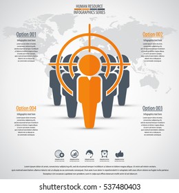 Business management, strategy or human resources infographic. Human resource icon. EPS 10 vector. Can be used for any project