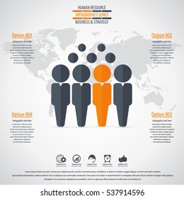 Business management, strategy or human resources infographic. Human resource icon. EPS 10 vector. Can be used for any project