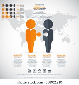 Business Management, Strategy Or Human Resources Infographic. Human Resource Icon. EPS 10 Vector. Can Be Used For Any Project