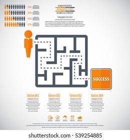 Business management, strategy or human resources infographic. Human resource icon. EPS 10 vector. Can be used for any project