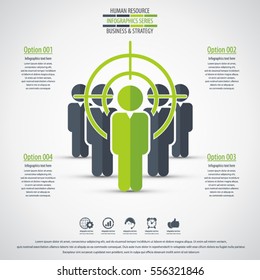 Business Management, Strategy Or Human Resources Infographic. Human Resource Icon. EPS 10 Vector. Can Be Used For Any Project