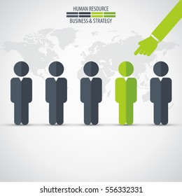 Business management, strategy or human resources infographic. Human resource icon. EPS 10 vector. Can be used for any project