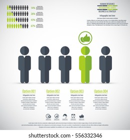 Business management, strategy or human resources infographic. Human resource icon. EPS 10 vector. Can be used for any project