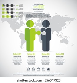 Business management, strategy or human resources infographic. Human resource icon. EPS 10 vector. Can be used for any project