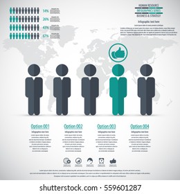Business management, strategy or human resources infographic. Human resource icon. EPS 10 vector. Can be used for any project