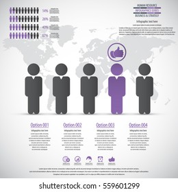 Business management, strategy or human resources infographic. Human resource icon. EPS 10 vector. Can be used for any project