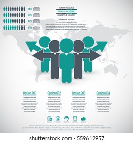 Business management, strategy or human resources infographic. Human resource icon. EPS 10 vector. Can be used for any project