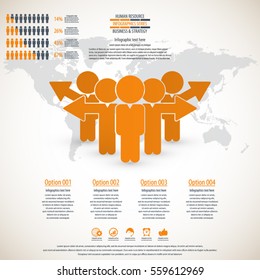 Business management, strategy or human resources infographic. Human resource icon. EPS 10 vector. Can be used for any project