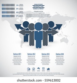 Business management, strategy or human resources infographic. Human resource icon. EPS 10 vector. Can be used for any project
