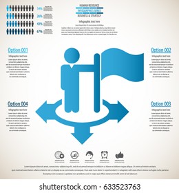 Business management, strategy or human resources infographic. Human resource icon. EPS 10 vector. Can be used for any project