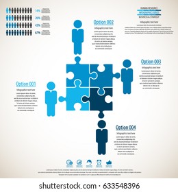 Business management, strategy or human resources infographic. Human resource icon. EPS 10 vector. Can be used for any project
