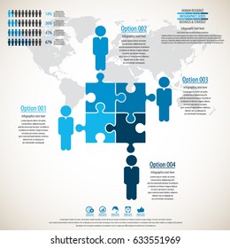 Business management, strategy or human resources infographic. Human resource icon. EPS 10 vector. Can be used for any project