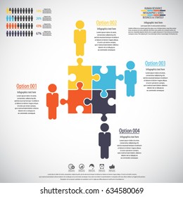 Business management, strategy or human resources infographic. Human resource icon. EPS 10 vector. Can be used for any project