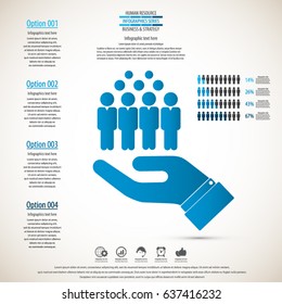 Business management, strategy or human resources infographic. Human resource icon. EPS 10 vector. Can be used for any project
