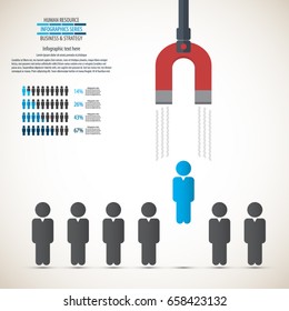 Business management, strategy or human resources infographic. Human resource icon. EPS 10 vector. Can be used for any project