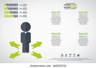 Business management, strategy or human resources infographic. Human resource icon. EPS 10 vector. Can be used for any project