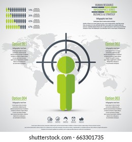 Business management, strategy or human resources infographic. Human resource icon. EPS 10 vector. Can be used for any project