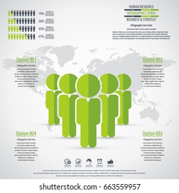 Business management, strategy or human resources infographic. Human resource icon. EPS 10 vector. Can be used for any project