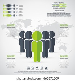 Business management, strategy or human resources infographic. Human resource icon. EPS 10 vector. Can be used for any project