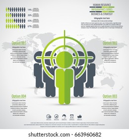 Business management, strategy or human resources infographic. Human resource icon. EPS 10 vector. Can be used for any project