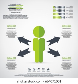 Business management, strategy or human resources infographic. Human resource icon. EPS 10 vector. Can be used for any project