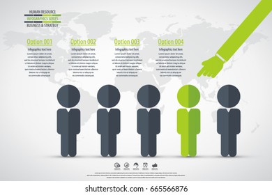 Business management, strategy or human resources infographic. Human resource icon. EPS 10 vector. Can be used for any project