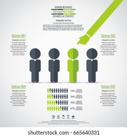 Business management, strategy or human resources infographic. Human resource icon. EPS 10 vector. Can be used for any project