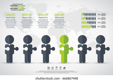 Business management, strategy or human resources infographic. Human resource icon. EPS 10 vector. Can be used for any project