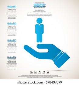 Business management, strategy or human resources infographic. Human resource icon. EPS 10 vector. Can be used for any project