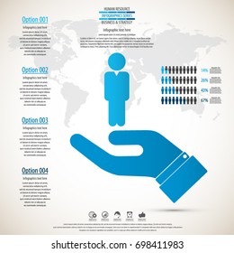 Business management, strategy or human resources infographic. Human resource icon. EPS 10 vector. Can be used for any project