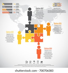 Business management, strategy or human resources infographic. Human resource icon. EPS 10 vector. Can be used for any project