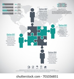 Business management, strategy or human resources infographic. Human resource icon. EPS 10 vector. Can be used for any project