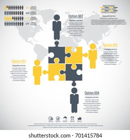Business management, strategy or human resources infographic. Human resource icon. EPS 10 vector. Can be used for any project