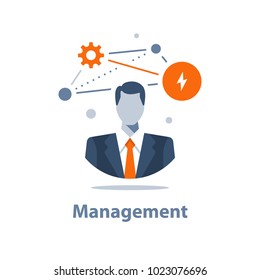 Business management, successful strategy, career opportunity, ambition and motivation, project manager, company ceo, corporate solution concept, analytics and consulting