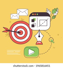 objetivo y sitio web de administración de negocios