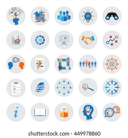 Business, Management and Teamwork Organization vector icons