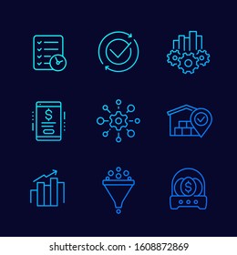 business management thin line icons