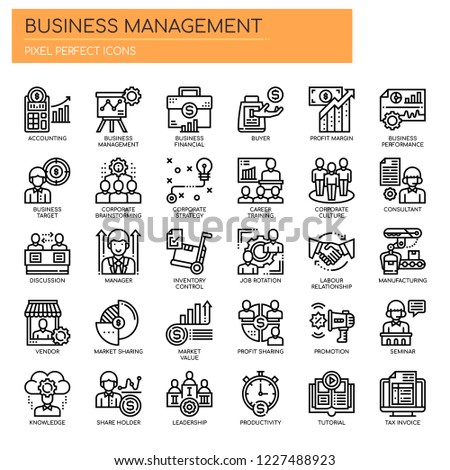 Business Management , Thin Line and Pixel Perfect Icons