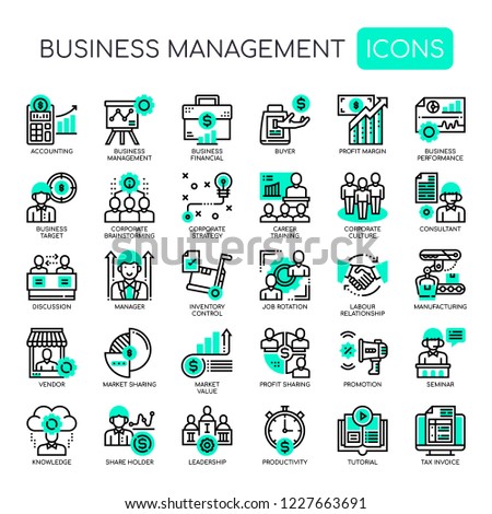 Business Management , Thin Line and Pixel Perfect Icons