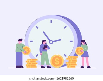 Business and management, time is money, financial investments in stock market future income growth. Time management planning, Deadline. Concept save time, Money saving