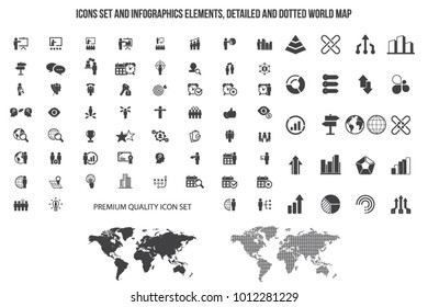 Business management, training, strategy or human resource icon set. EPS 10 vector. Can be used for any project