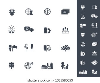 Business management, training, strategy or human resource icon set. EPS 10 vector. Can be used for any project